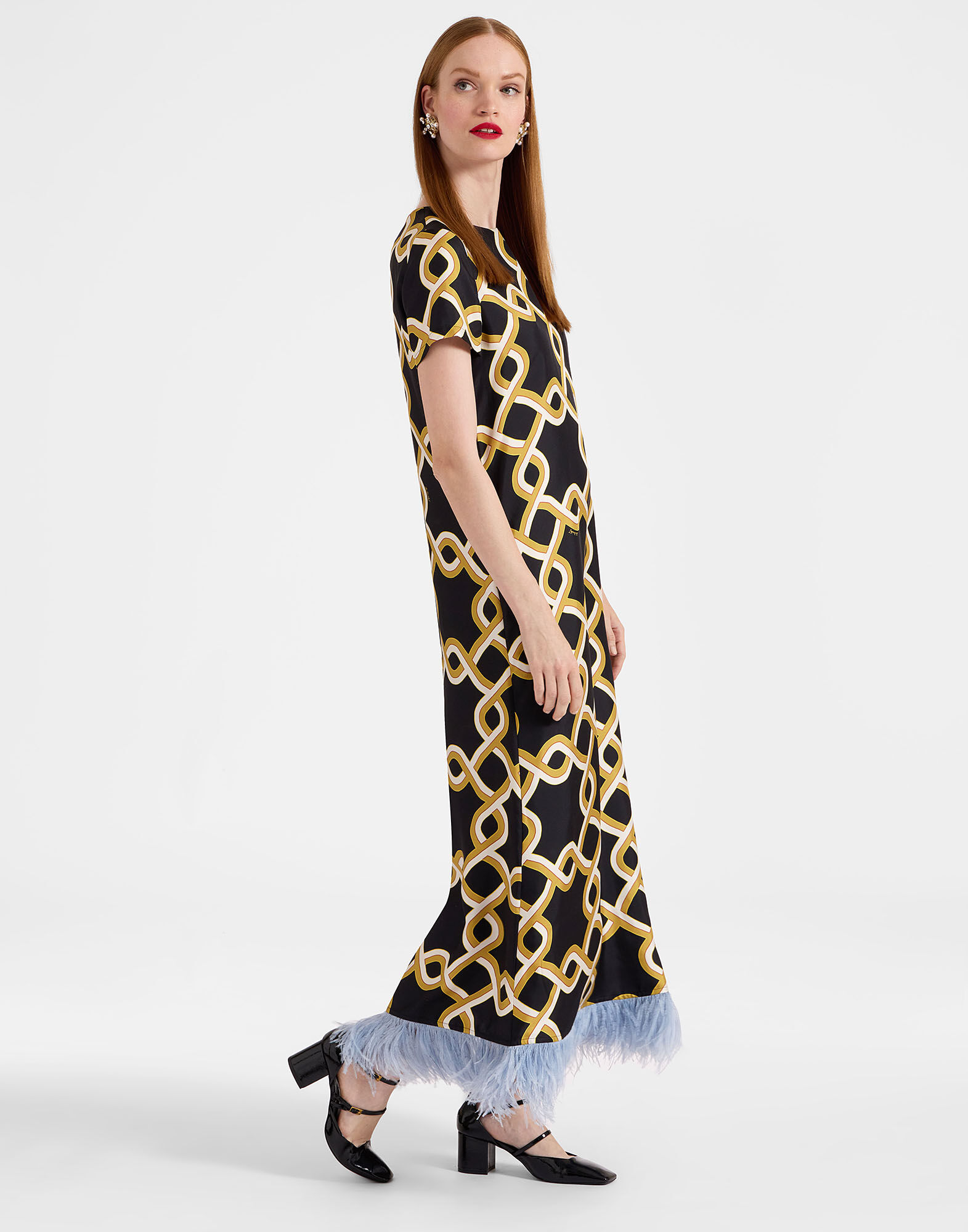 Black and gold swing dress sales
