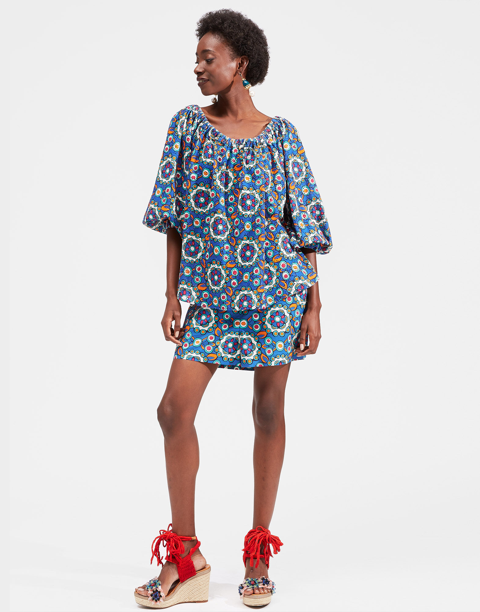 LaDoubleJ Boxer Shorts Kaleidoscope Bluette TRO0033COT001KAL0005