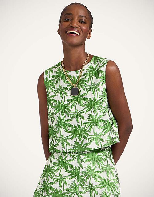 La DoubleJ Aria Top Tropicana White TOP0125JCQ112TRC03WH01