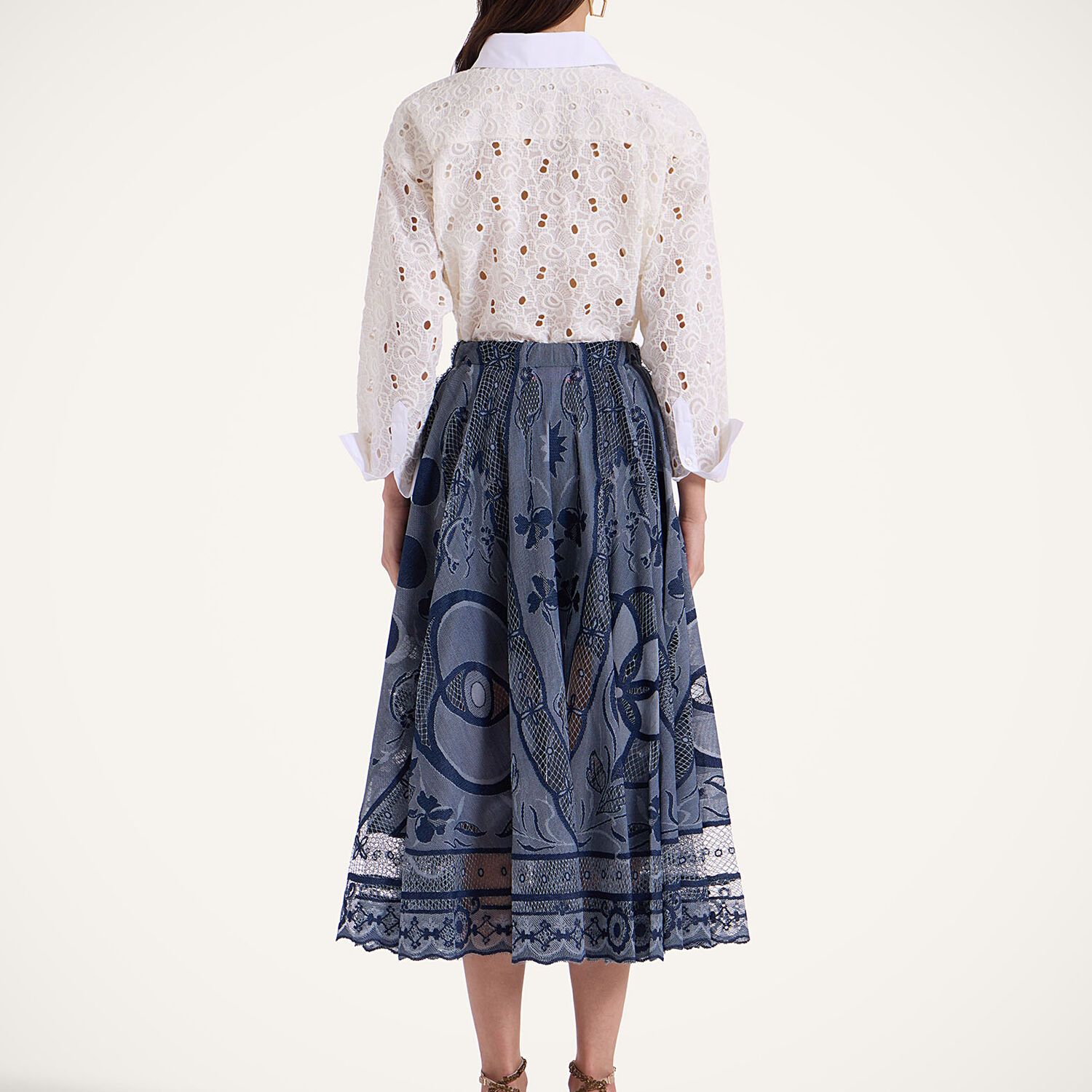 La Doublej Dutchess Skirt In Starlight Navy