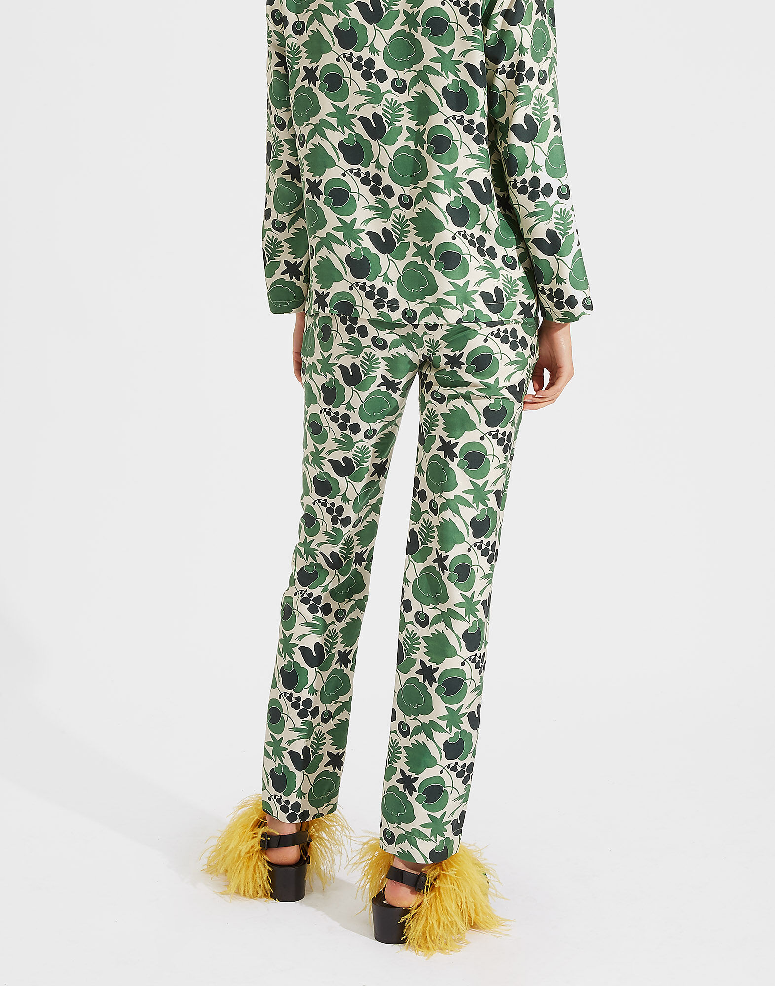 La DoubleJ Pajama Pants Wildbird Verde TRO0019SIL001CER0006