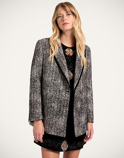 La DoubleJ Jagger Jacket Solid Black & White JAC0154WOL031SOLIDBL03