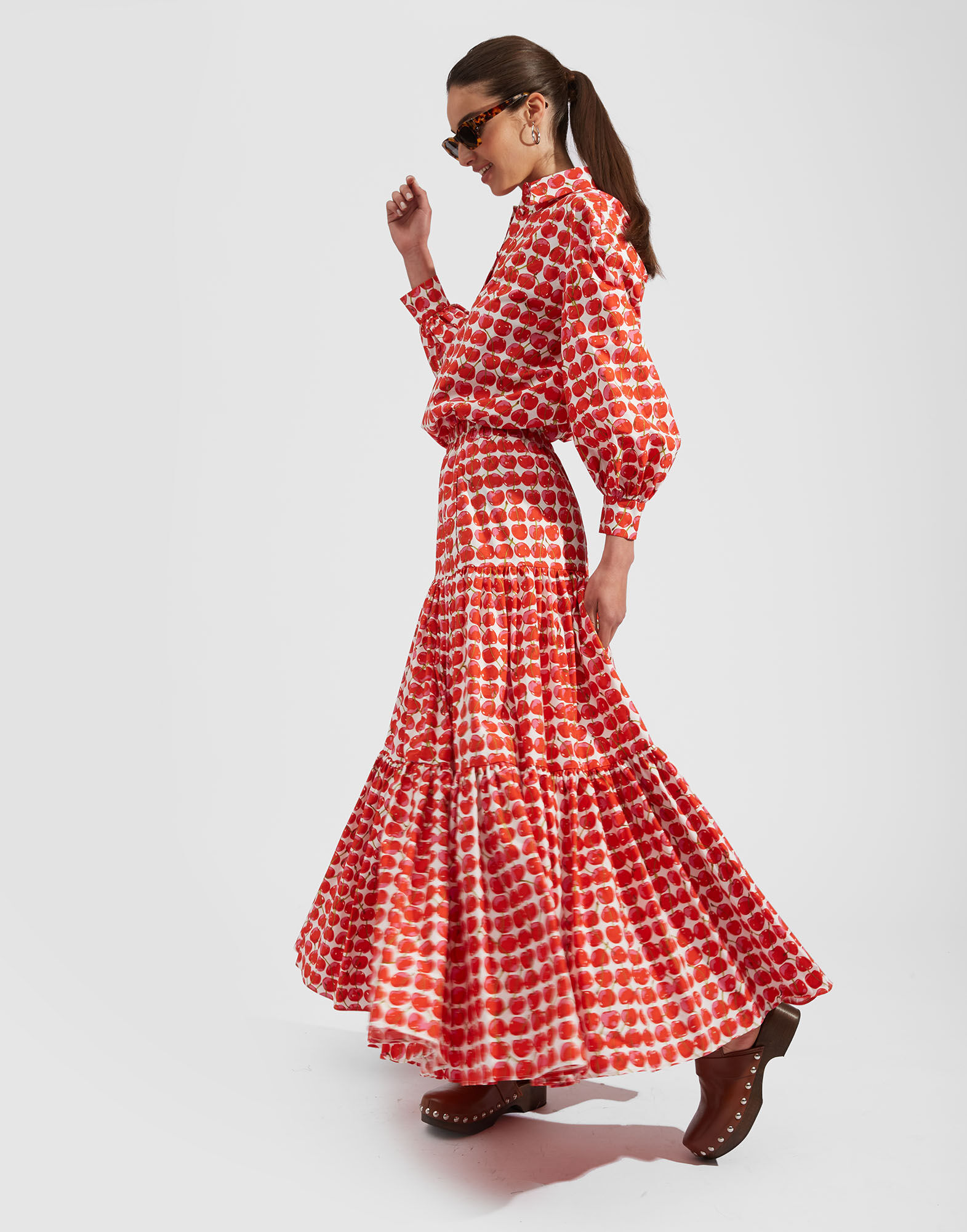 La DoubleJ Poet Shirt White Cherries SHI0055COT001CHY0002