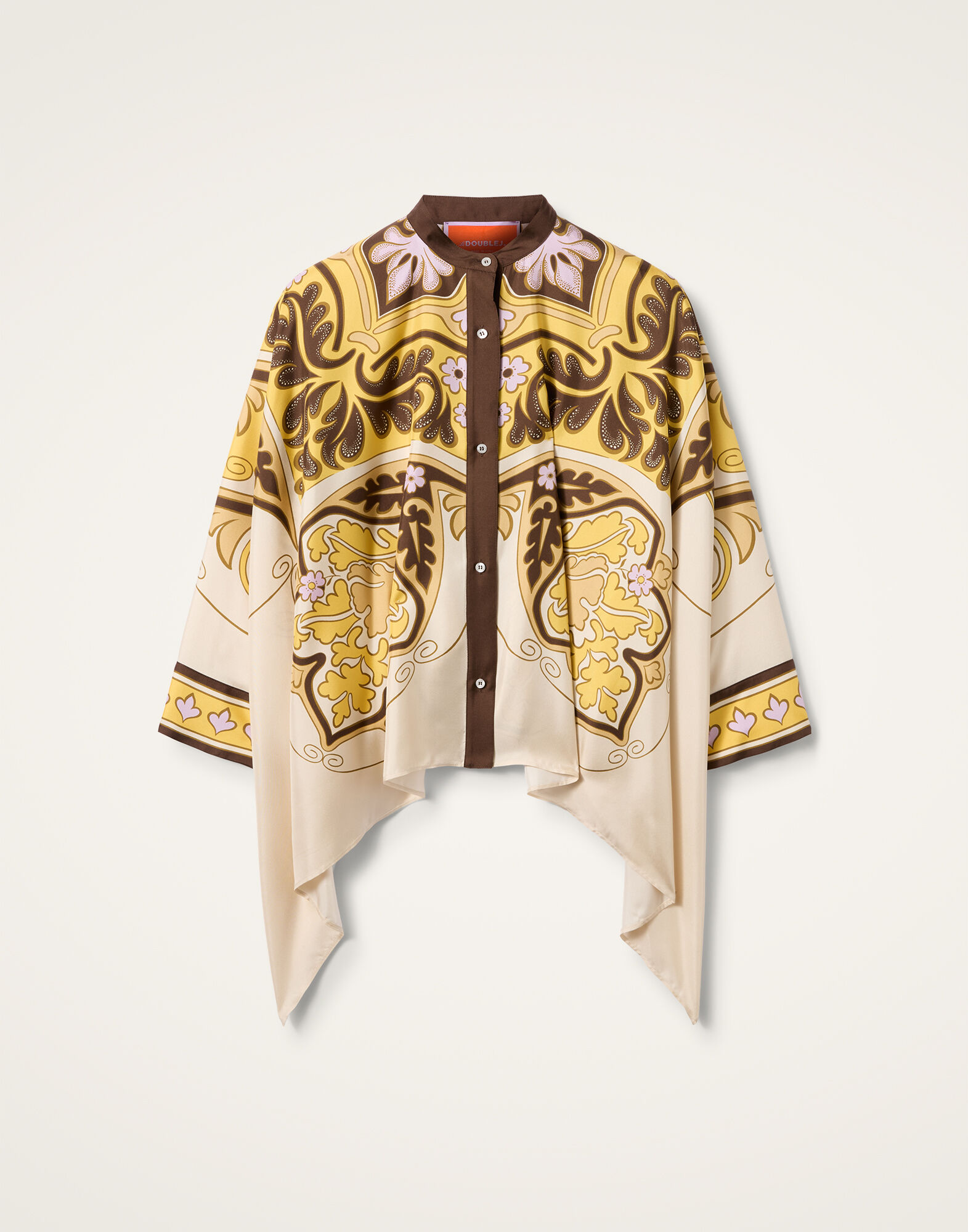 La DoubleJ Foulard Shirt Spells Plac&eacute;e Yellow SHI0059SIL006SPE01YE02