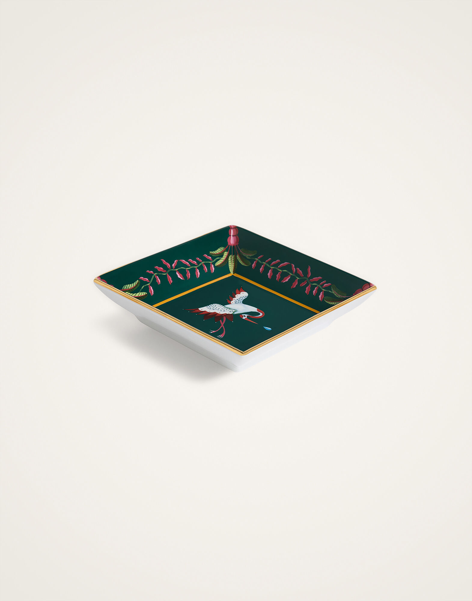 La DoubleJ Trinket Tray Spirit Stork Dark Green TRI0001CER001HLE09GR03