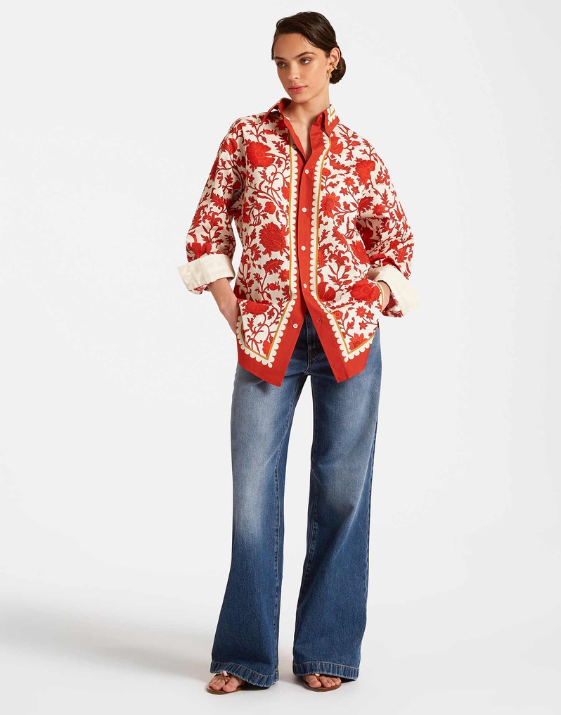 La DoubleJ Better Than Your Boyfriend's Shirt La DoubleJ Better Than Your Boyfriend's Shirt Dragonflower Placée Red SHI0092COT039DRE05RE01