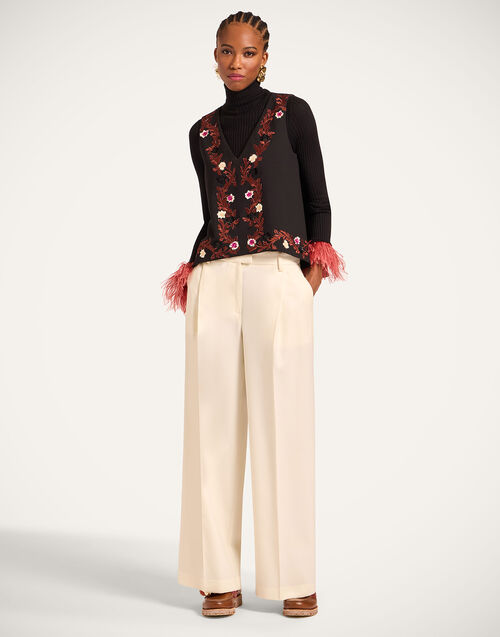 La DoubleJ Loose Pants Solid Ecru TRO0135WOL035SOLIDBR05