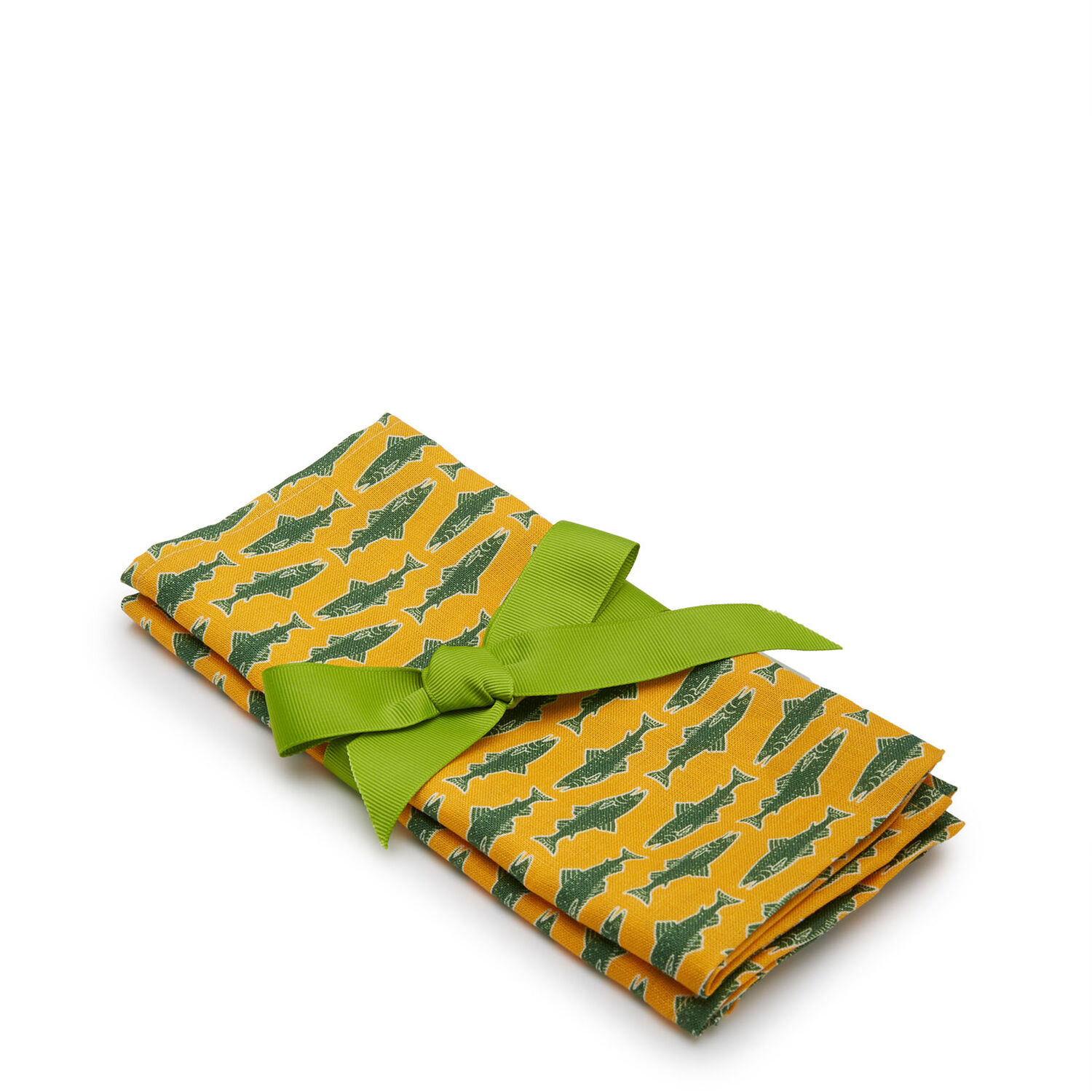 La Doublej Dinner Napkins Set Of 2 In Como Fish Yellow Small