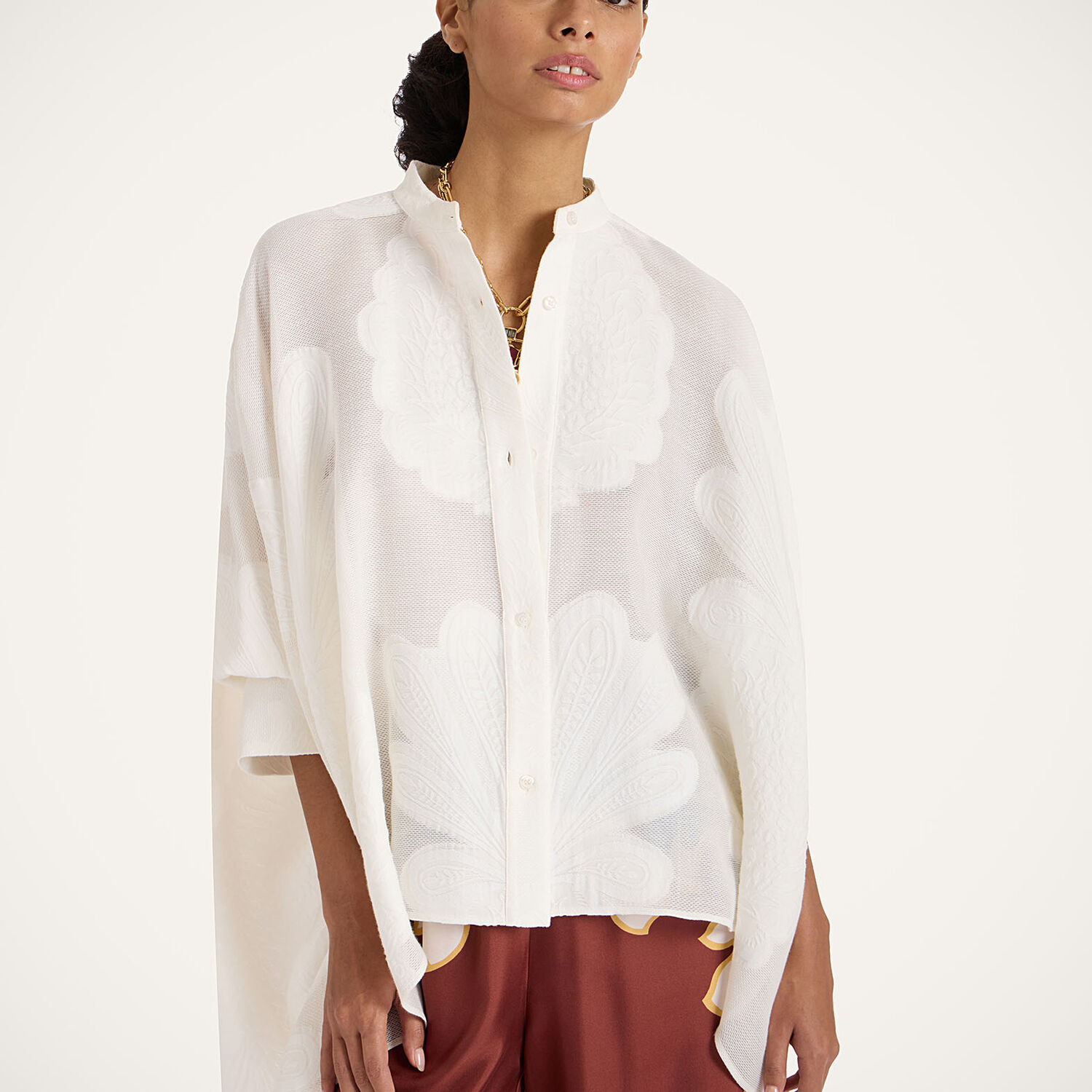 La Doublej Foulard Shirt In Pineapple Lace