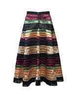 La DoubleJ Reina Embroidered Skirt Color Block Mint SKI0121RAF009CLB19GR11