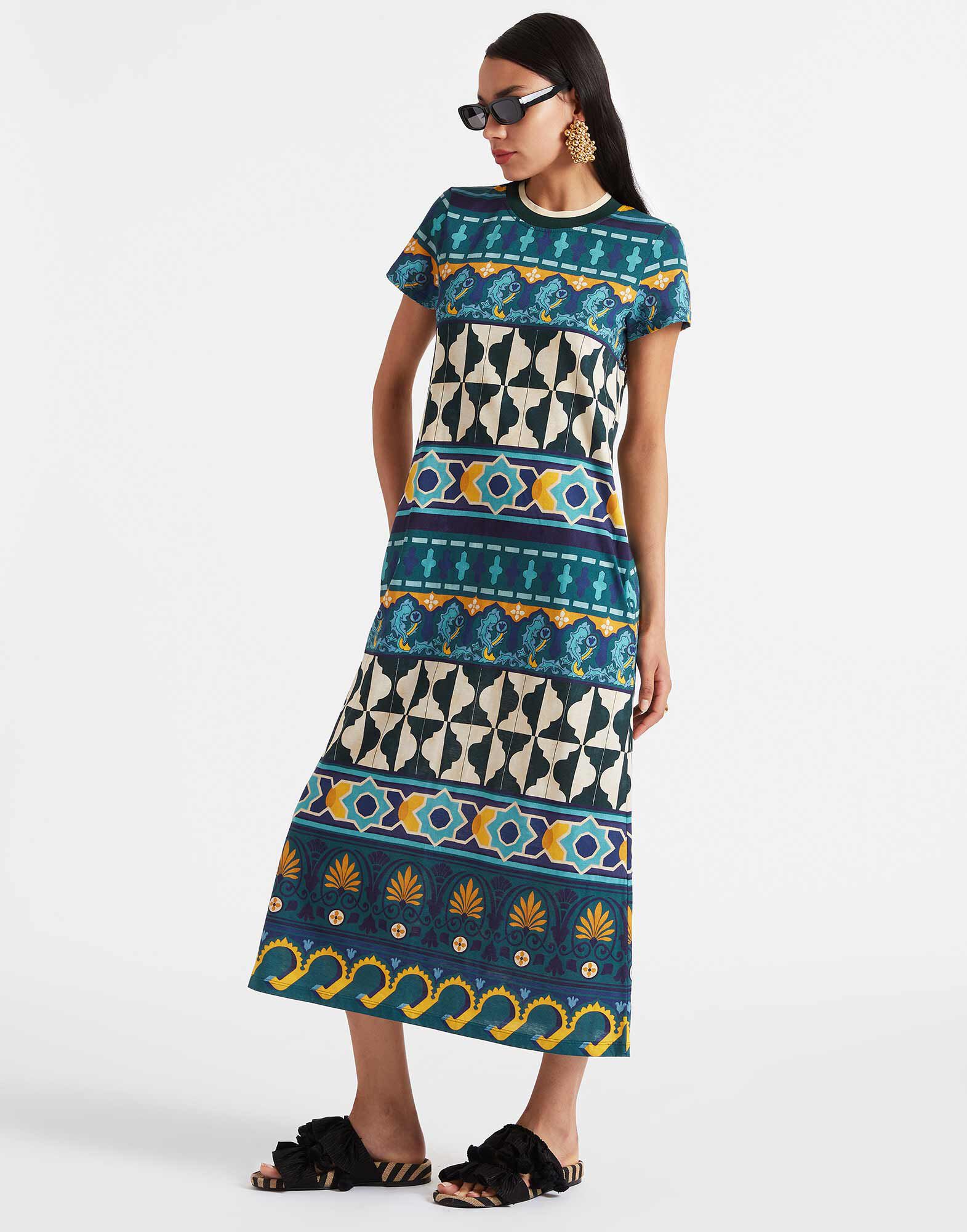 Emerald swing dress store