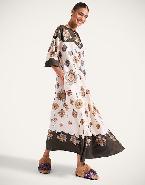 La DoubleJ Muumuu Dress Round Neck La DoubleJ Muumuu Dress Round Neck Nucleus Placée Off White DRE0574SIL001NUC06WH05