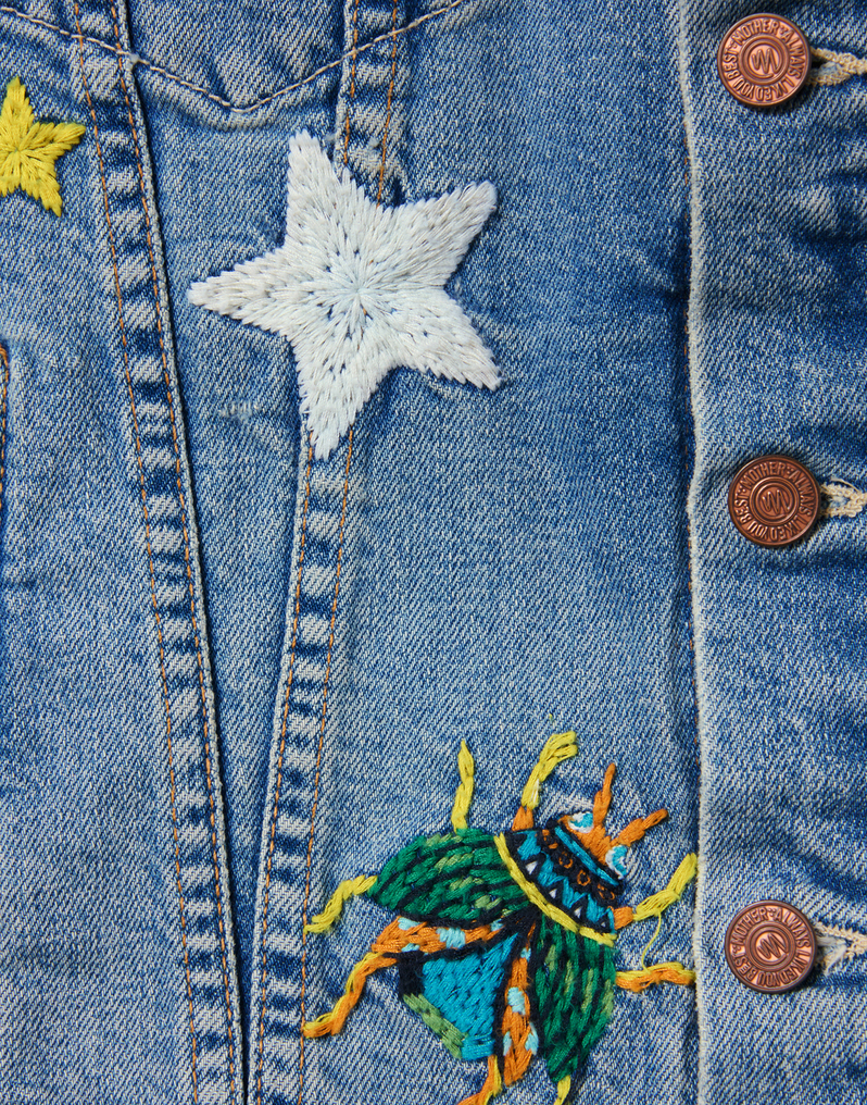 La DoubleJ The Clean Armhole Drifter Vest La DoubleJ The Clean Armhole Drifter Vest Star Of The Show Blue JAC0139DEN011STA03BU03