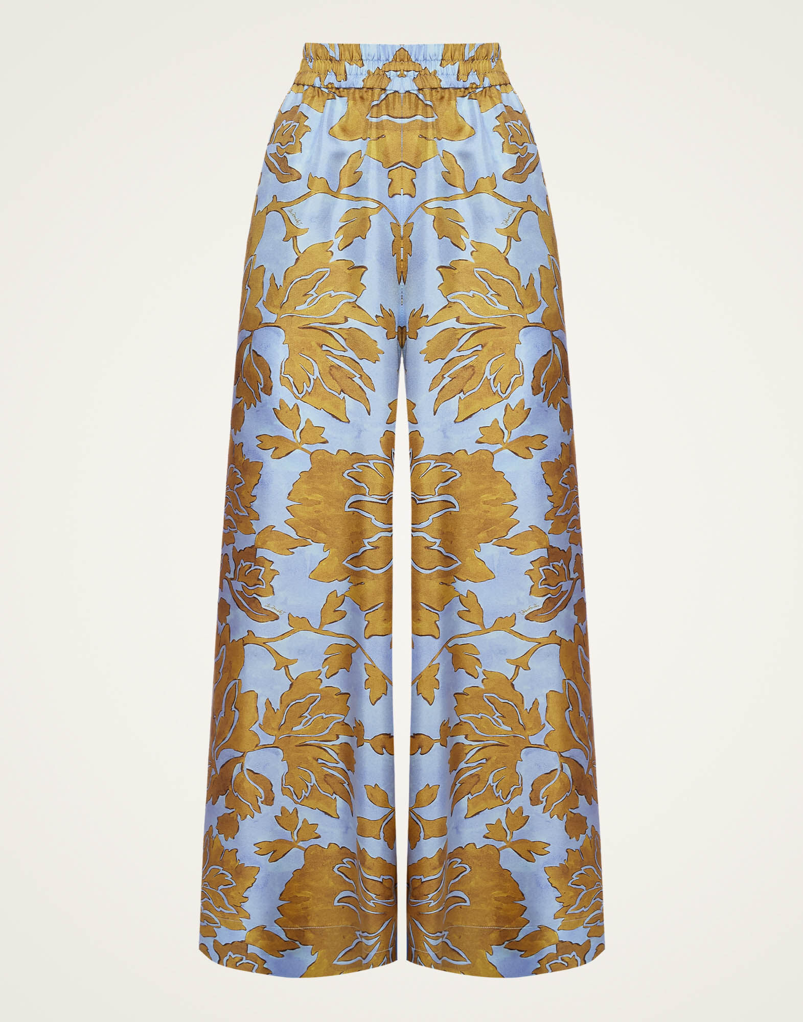 【La DoubleJ】 High-riseプリントシルク palazzoパンツ Palazzo Pants in Whitsun Placée Blue for Women | La DoubleJ US