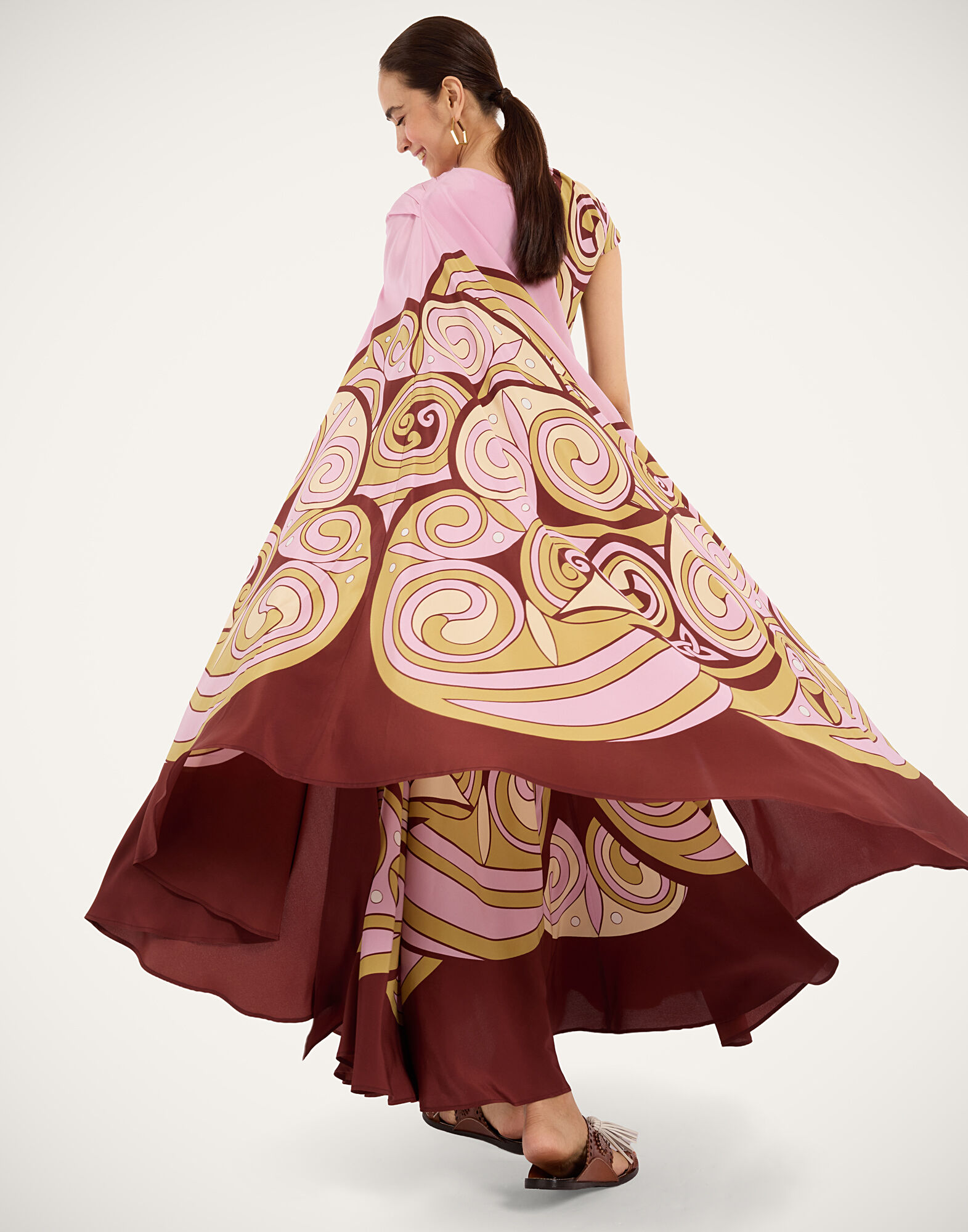 La DoubleJ One Shoulder Brigid Dress Kells Swirl Plac&eacute;e Pink DRE1129CRE002KLS01PI01