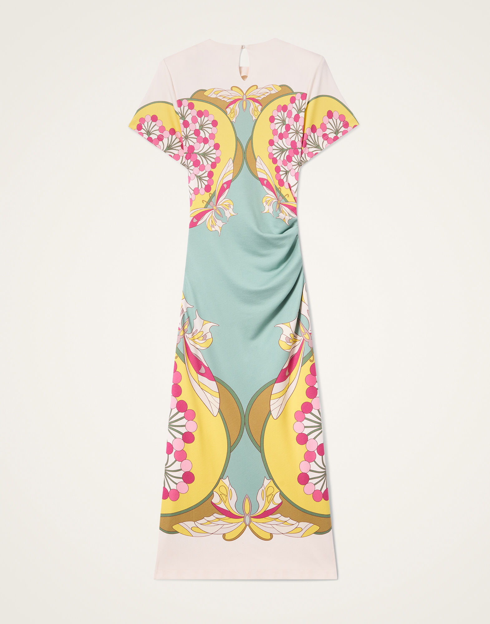 La DoubleJ Lela Dress Florette Plac&eacute;e Fuchsia DRE0922JER067FLO08PI03