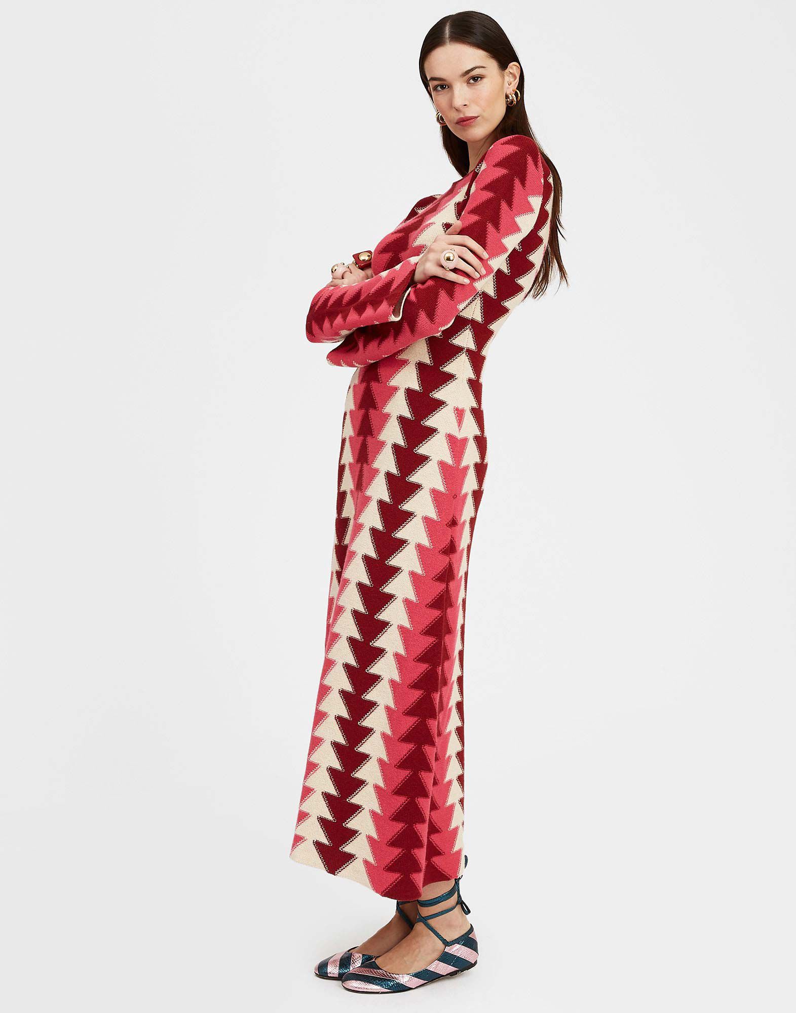 La DoubleJ Trine Knit Dress Bordeaux DRE0642KNI096VA208RE02