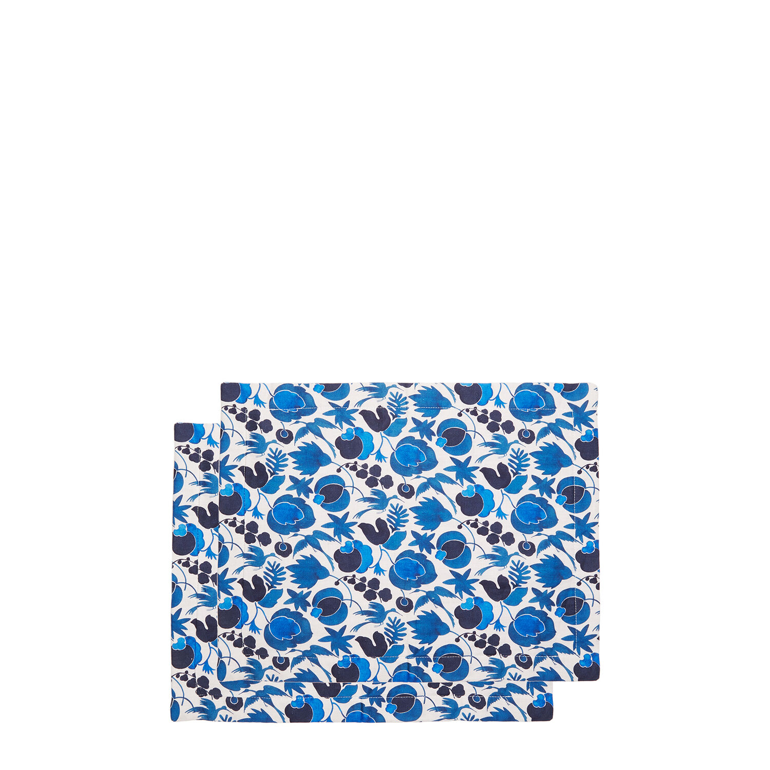 La Doublej Placemat Set Of 2 In Wildbird Blu Small
