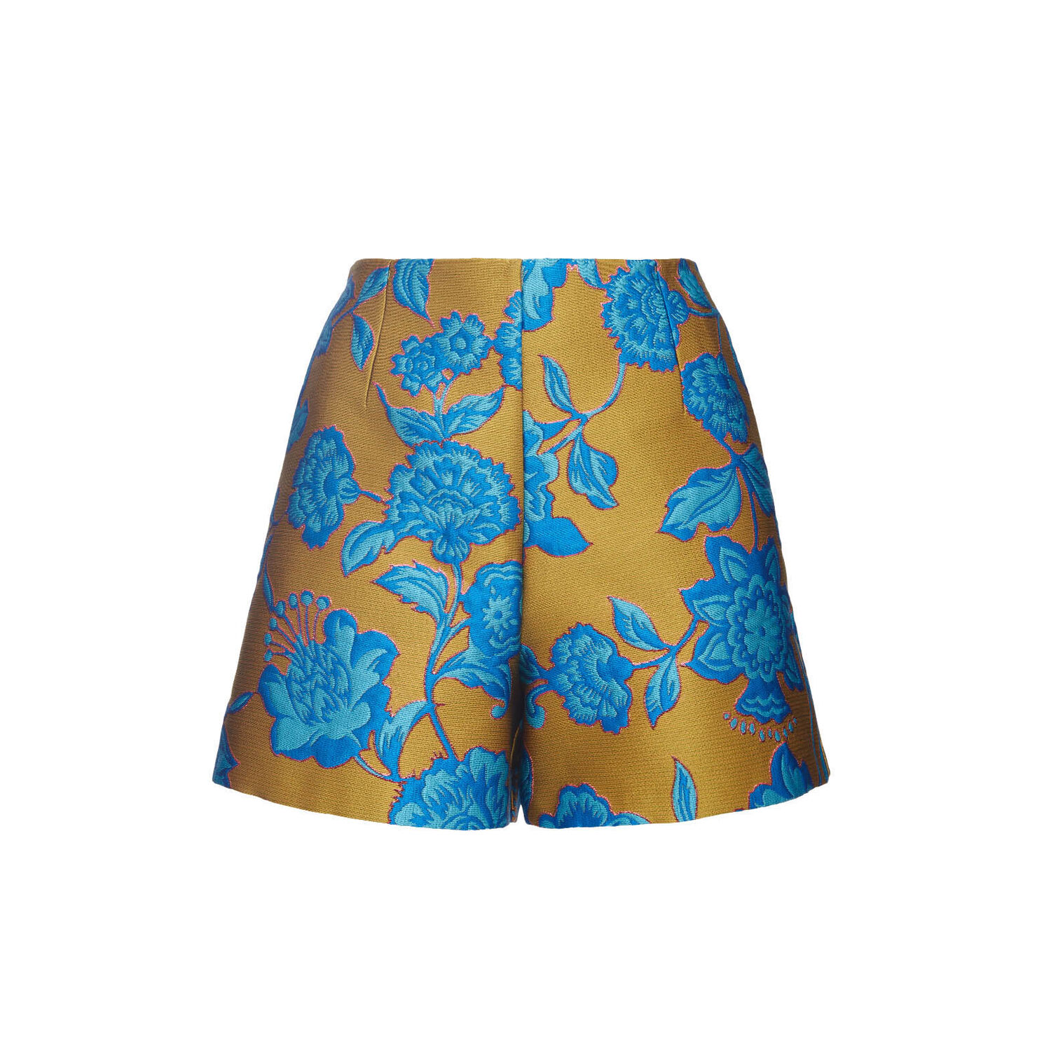 Shop La Doublej Margarita Shorts In Hottie Turquoise