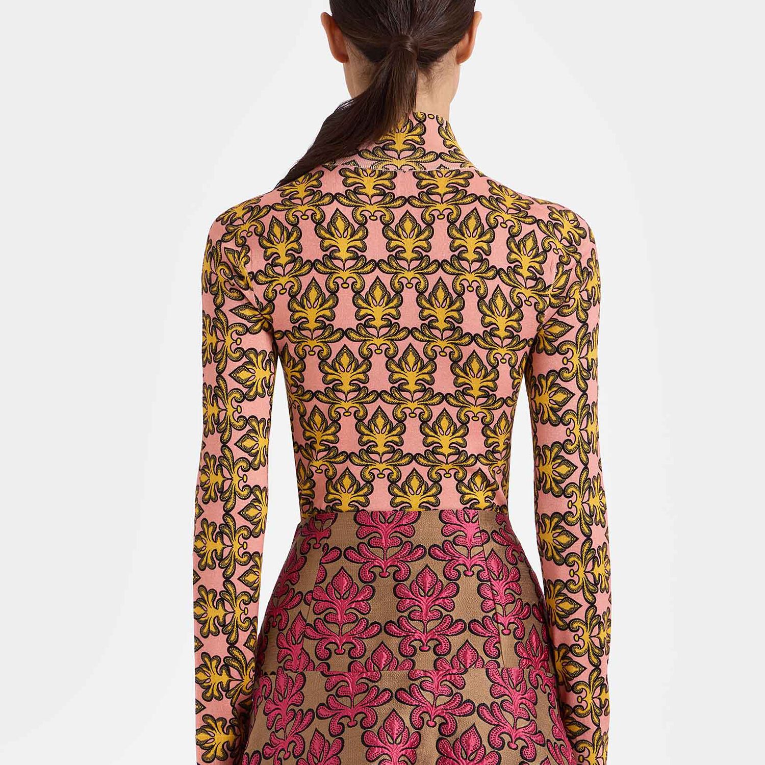 La Doublej Silky Turtleneck In Herald Fuchsia