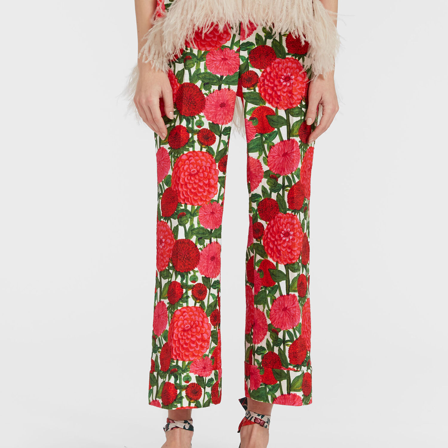 Shop La Doublej Hendrix Pants In Pink Dahlias