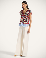 La DoubleJ Sole Star Crochet Top La DoubleJ Sole Star Crochet Top Multicolor Red & Black PUL0306KNI161VA379BL01