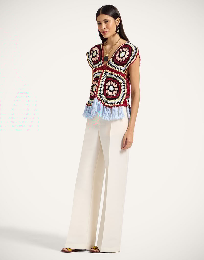 La DoubleJ Sole Star Crochet Top La DoubleJ Sole Star Crochet Top Multicolor Red & Black PUL0306KNI161VA379BL01