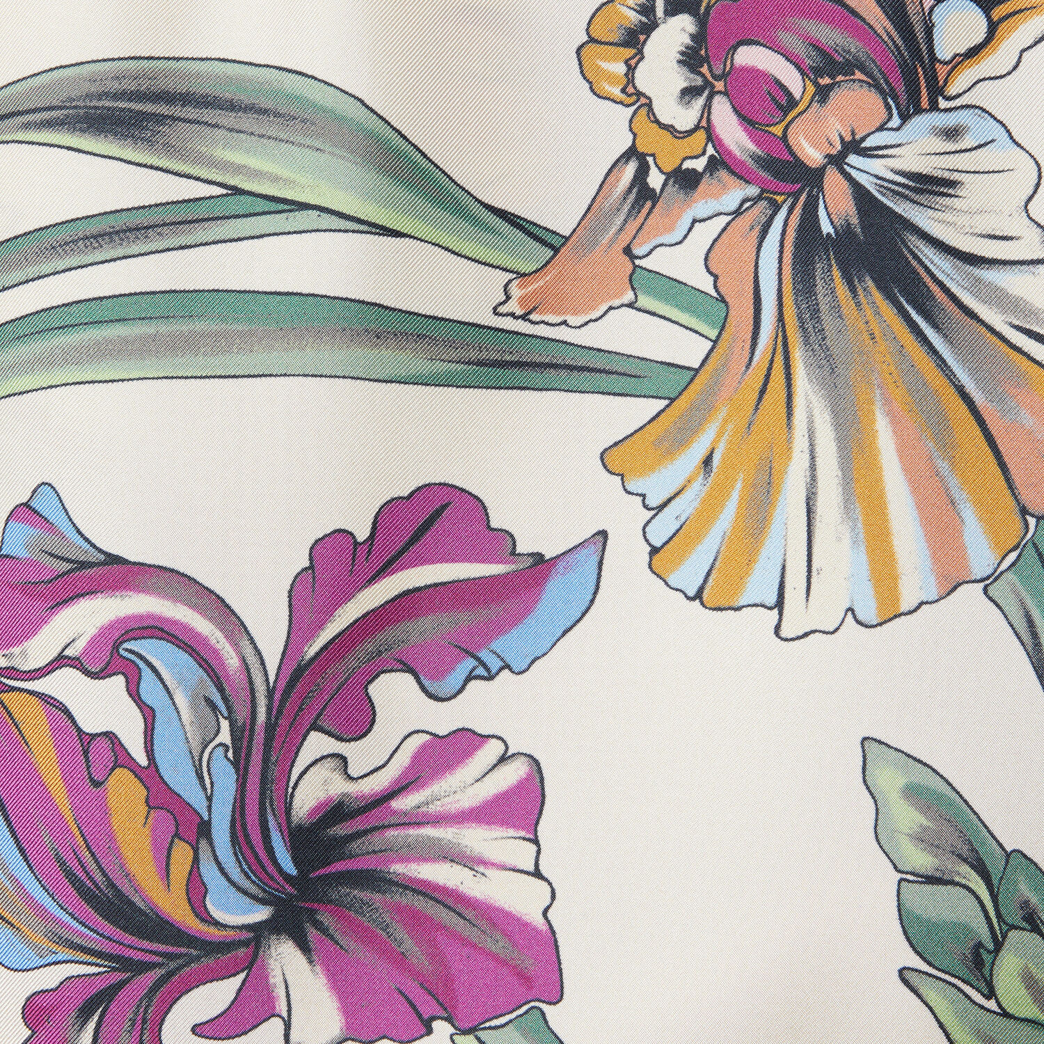 La Doublej Foulard Silk Miniskirt In Iris Placée Ivory