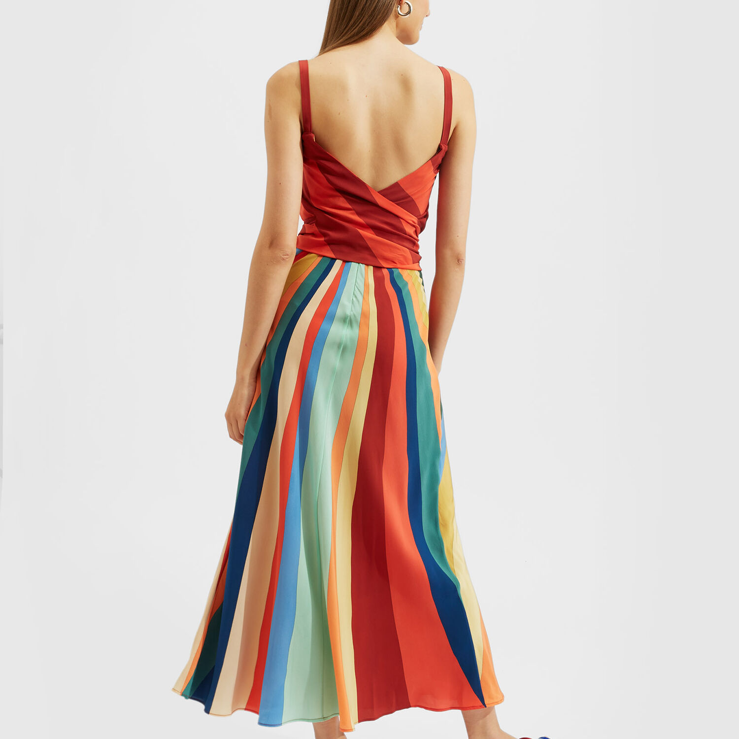 La Doublej Slip-around Silk Maxi Dress In Rainbow