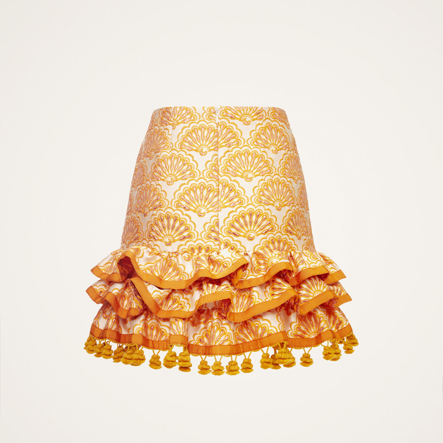 La Doublej Pincho Mini Skirt In Fans Gold