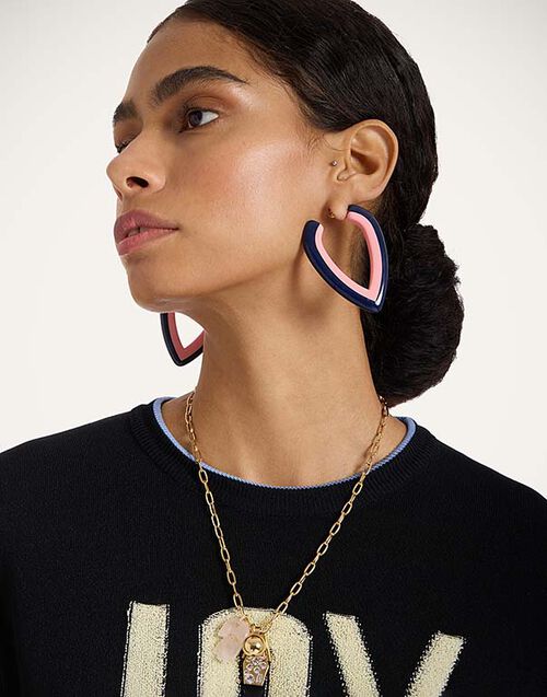 La DoubleJ Dew Earrings Bicolor Bicolor Blue & Pink EAR0056POL008BIC01PI01