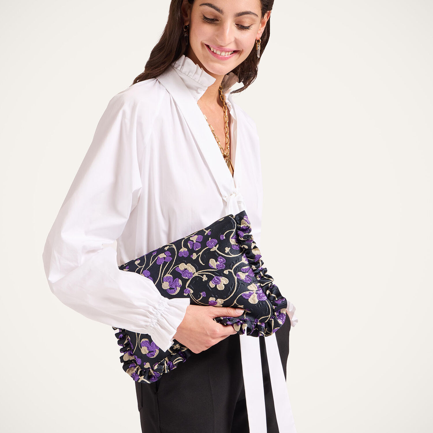  La Doublej Bags & Pochettes Women - Hand Pochette Honeysuckle Black One Size 88% Polyester 7% Silk 5% Polyamide 