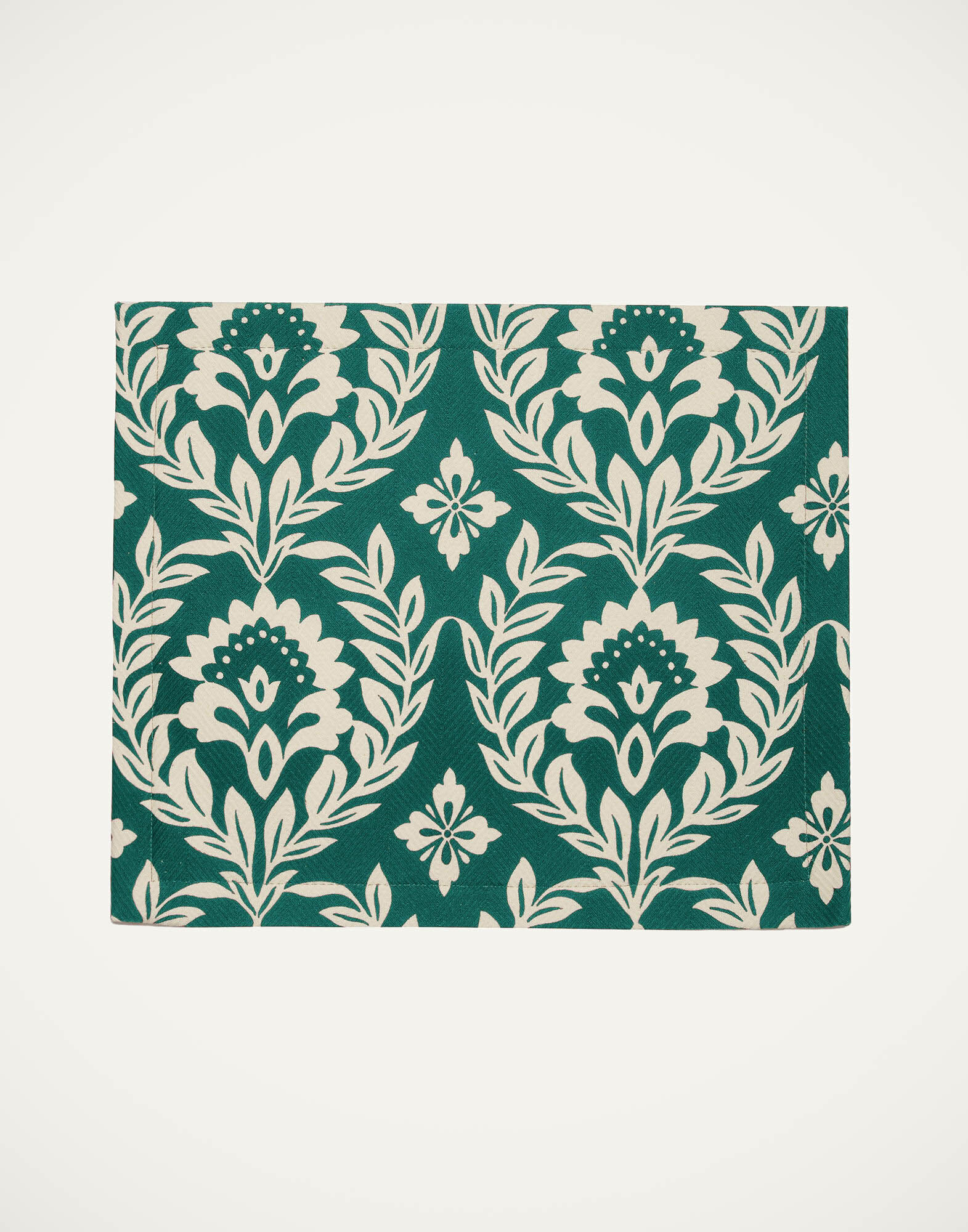 La DoubleJ Herringbone Placemat Set of 2 Green Garland TBM0001COT040GRL0005