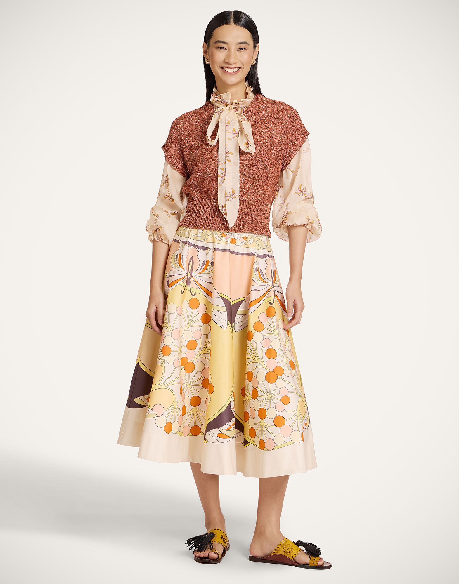 La DoubleJ Duchess Gilet Solid Orange PUL0363KNI201VA475OR02