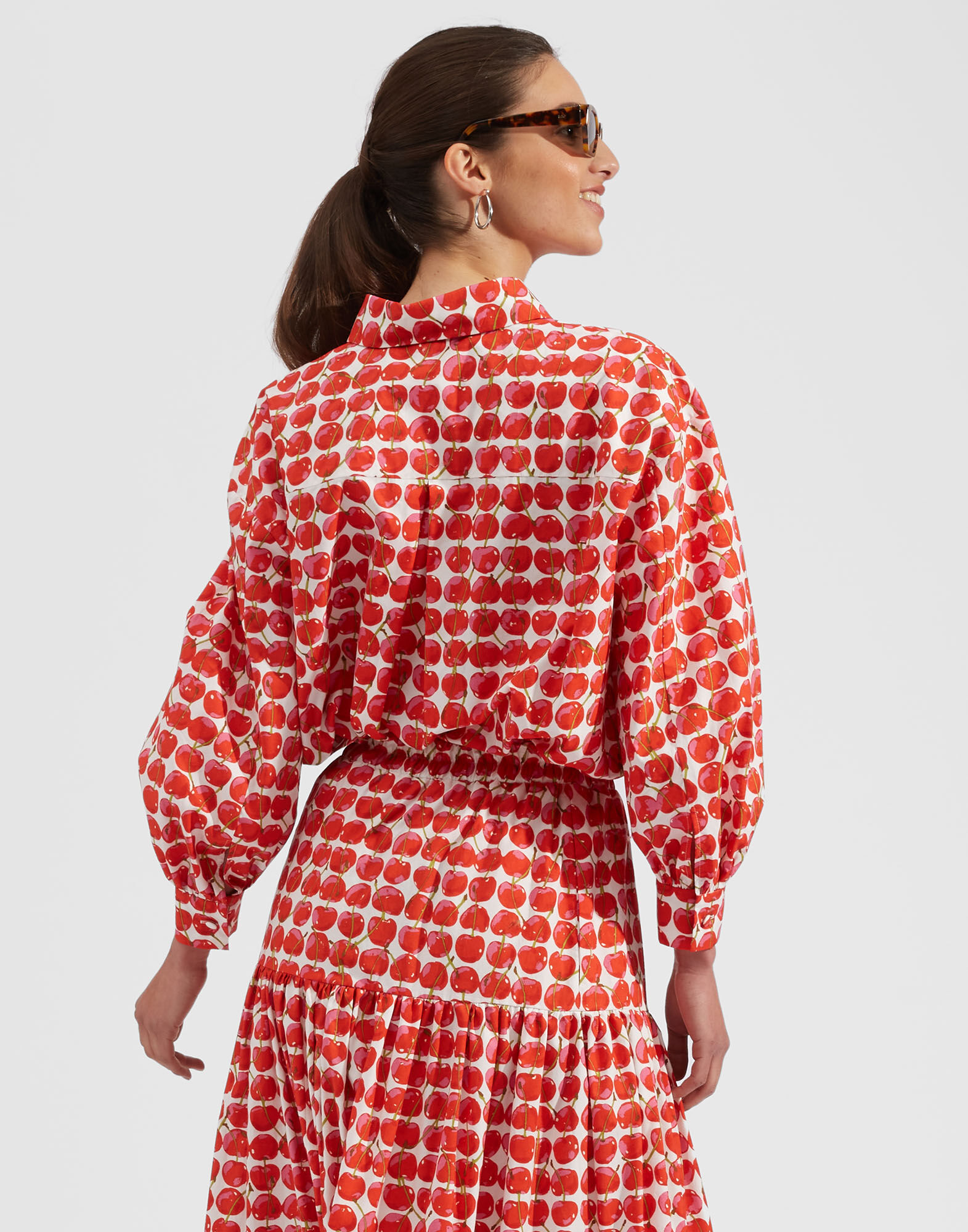 La DoubleJ Poet Shirt White Cherries SHI0055COT001CHY0002