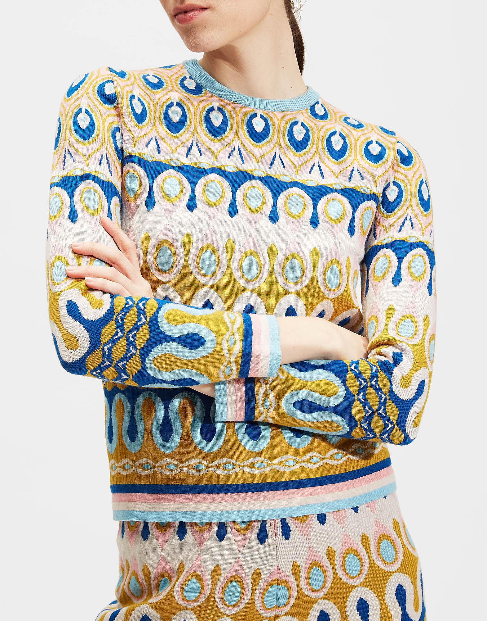 LaDoubleJ Rio Skinny Crew Neck Rio Rosa PUL0038KNI025RIO0003