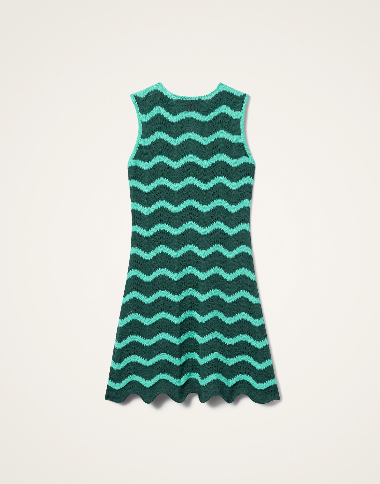 La DoubleJ Wavy Mini Dress Bicolor Mint & Dark Green DRE0502KNI203VA496GR11