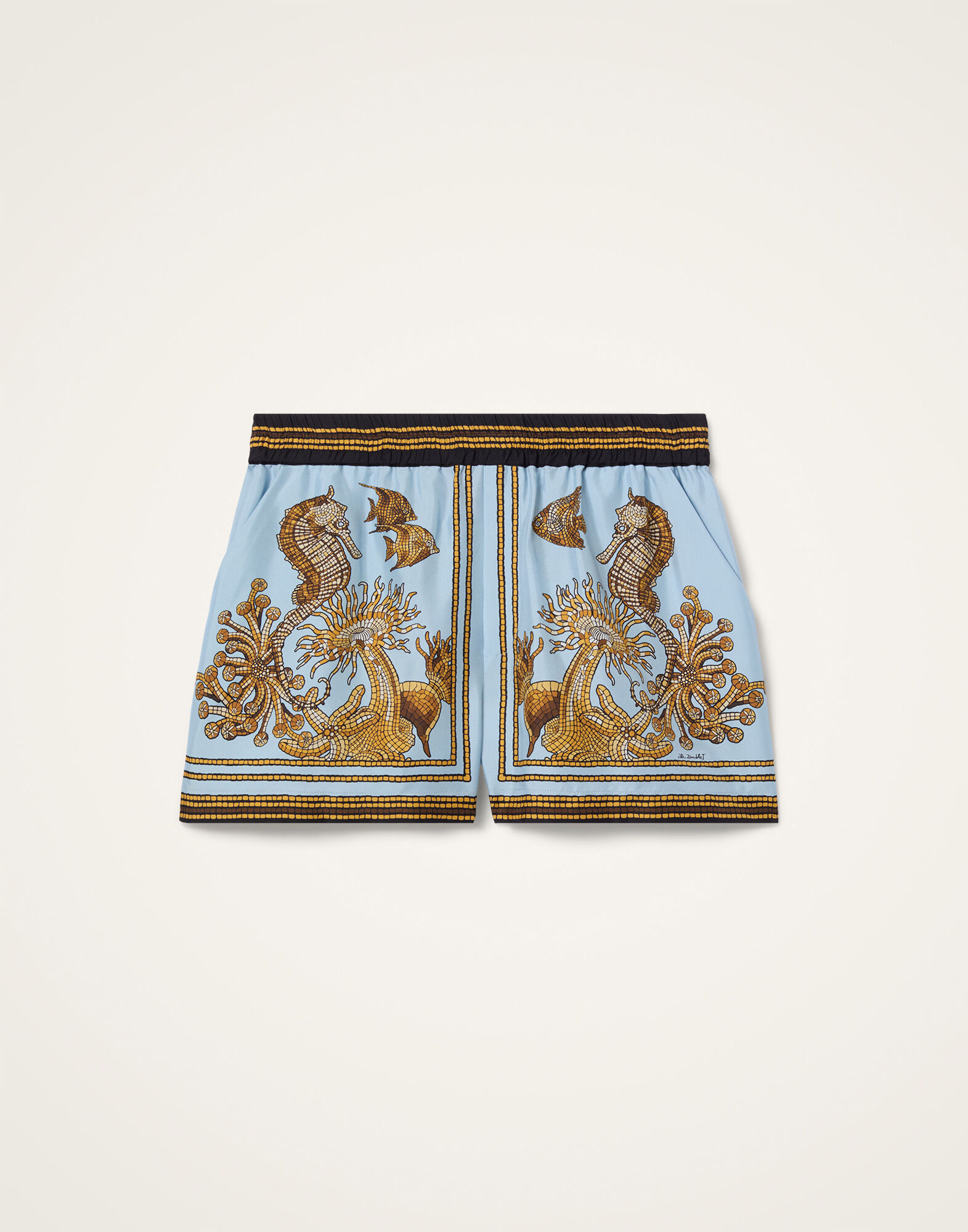 La DoubleJ Pull-Up Shorts Oceania Plac&eacute;e Light Blue TRO0060SIL006OCE01BU01