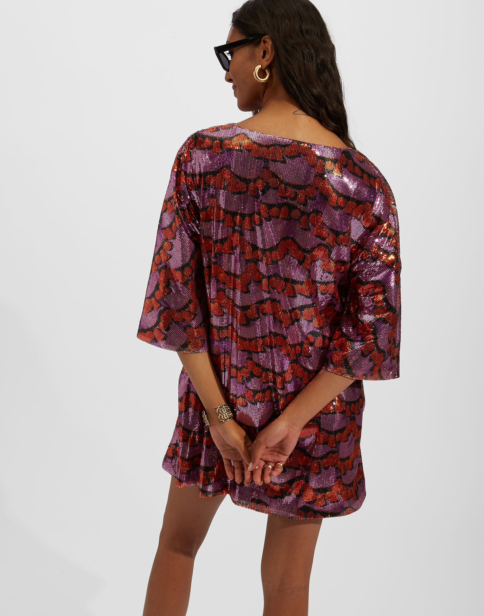 La DoubleJ Mini Kaftan Liberace Ciclamino TOP0068PAI001LBR0002