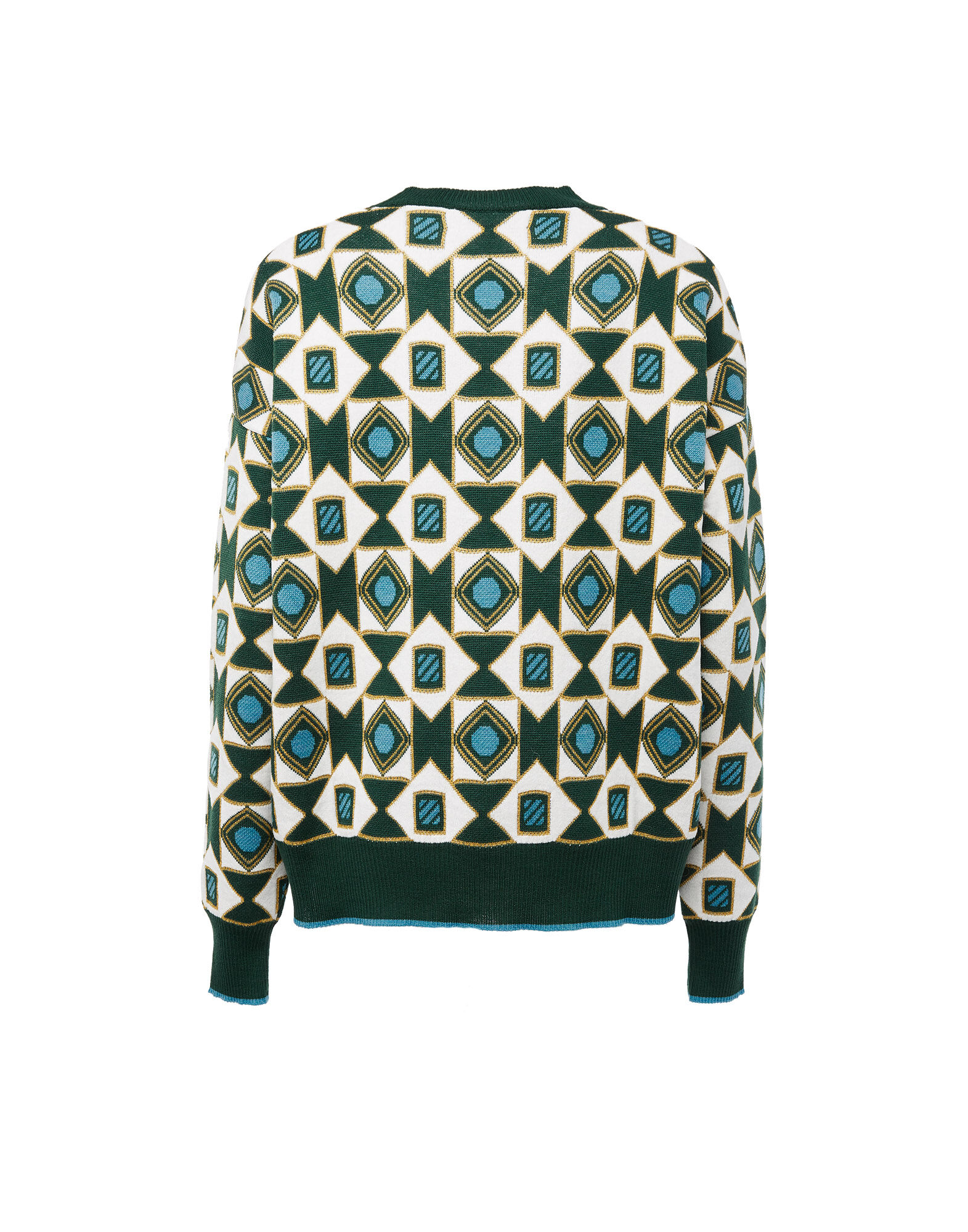 La DoubleJ Crew Boy Sweater Verde Mix PUL0061KNI036VAR0060