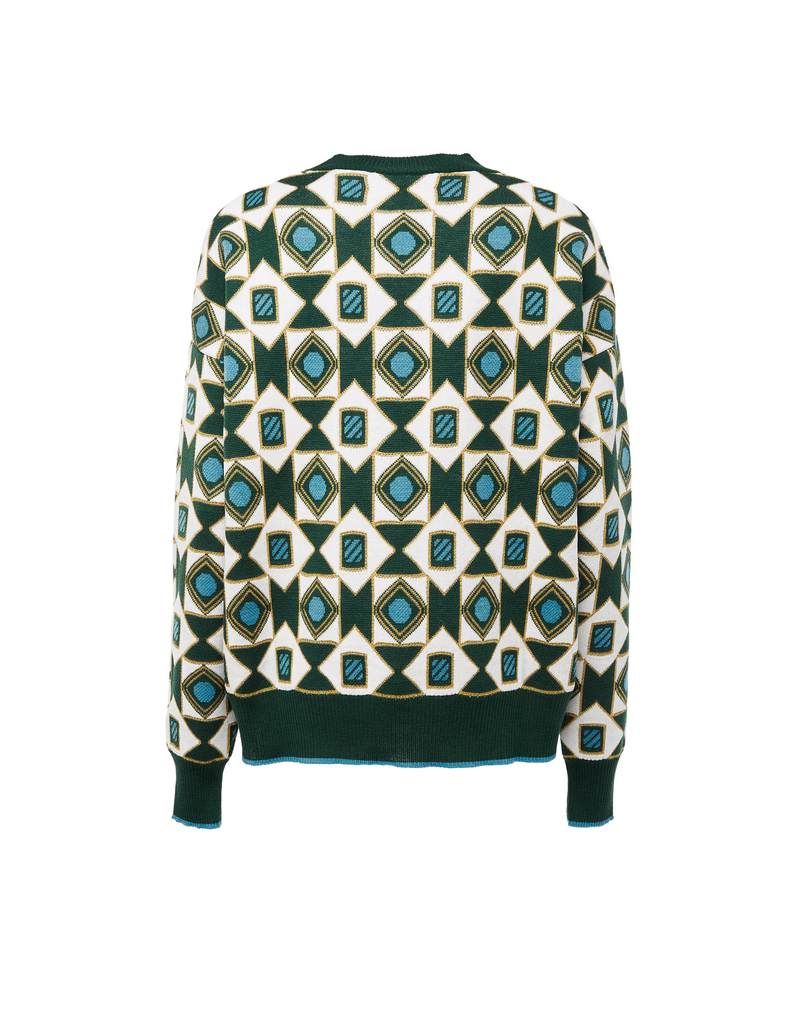 La DoubleJ Crew Boy Sweater La DoubleJ Crew Boy Sweater Verde Mix PUL0061KNI036VAR0060