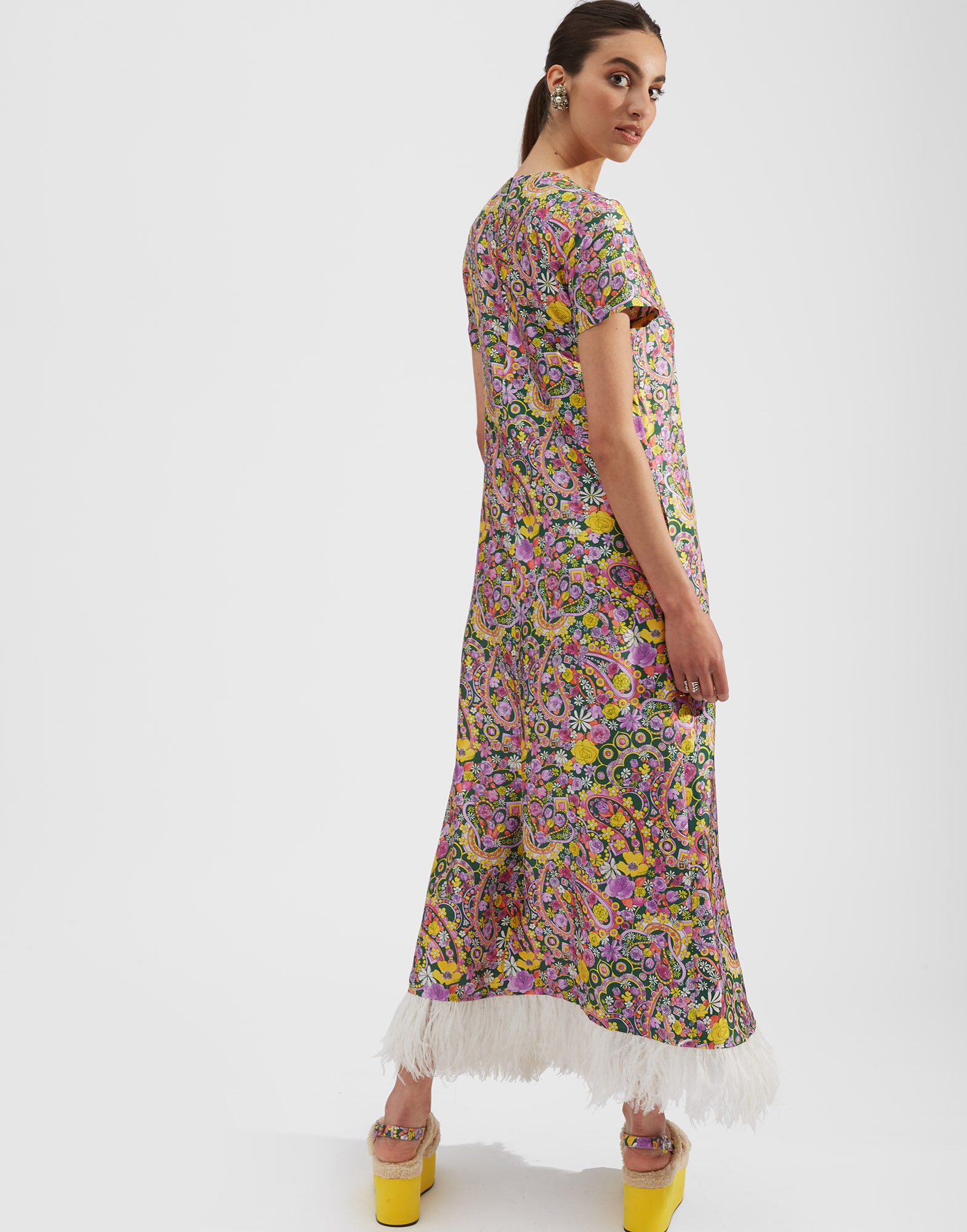 La DoubleJ Swing Dress (With Feathers) Tripping DRE0316SIL001TRG0001