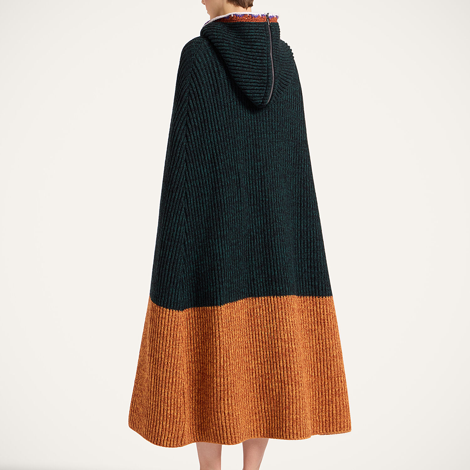 La Doublej Outerwear Women - Gala Cape Color Block Dark Green & Rust One Size 40%wool 25%viscose 25% Polyamide 10%cashmere 