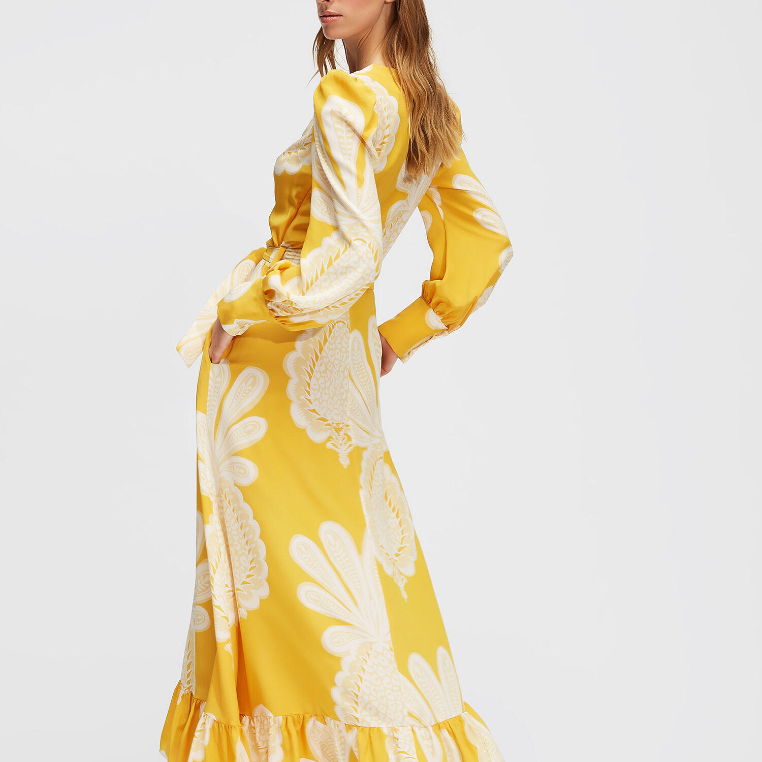 La Doublej Super Smokin' Hot Long Sleeve Silk Dress In Big Pineapple