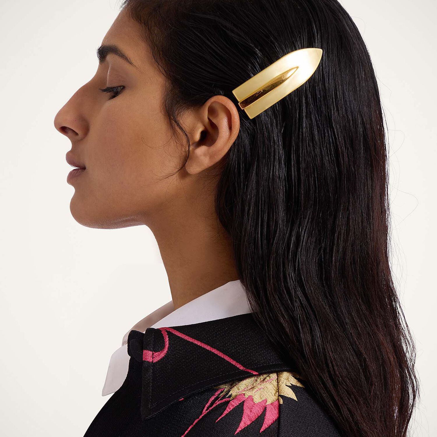  La Doublej Hair Accessories Women - Salon Clip Solid Light Yellow One Size 75% Acrylic 15% Brass 10% Steel 