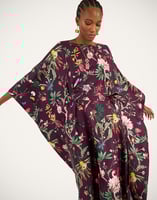 La DoubleJ Square Kaftan La DoubleJ Square Kaftan Zooflora Burgundy DRE0369SIL001ZOF02RE02