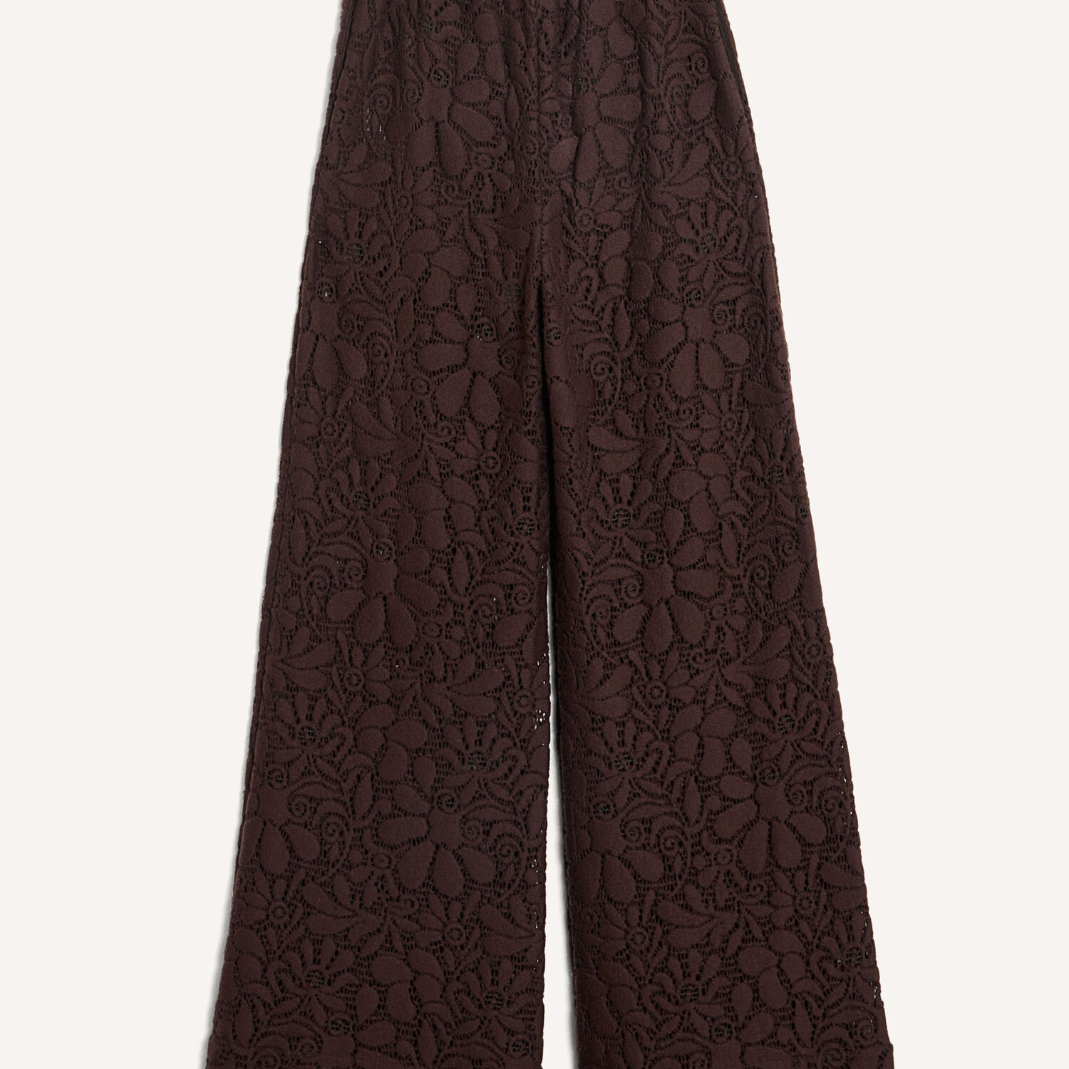 La Doublej Lacey Palazzo Pants In Solid Chocolate
