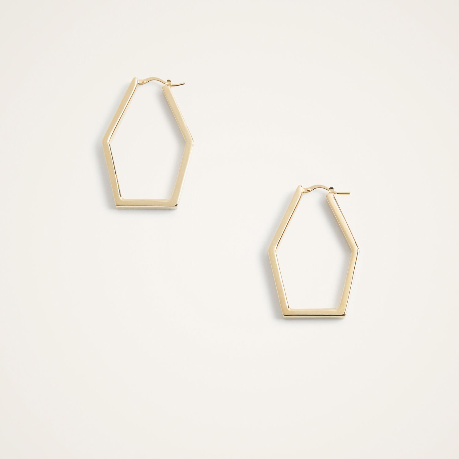 La Doublej Five Points Hoops In Solid Gold