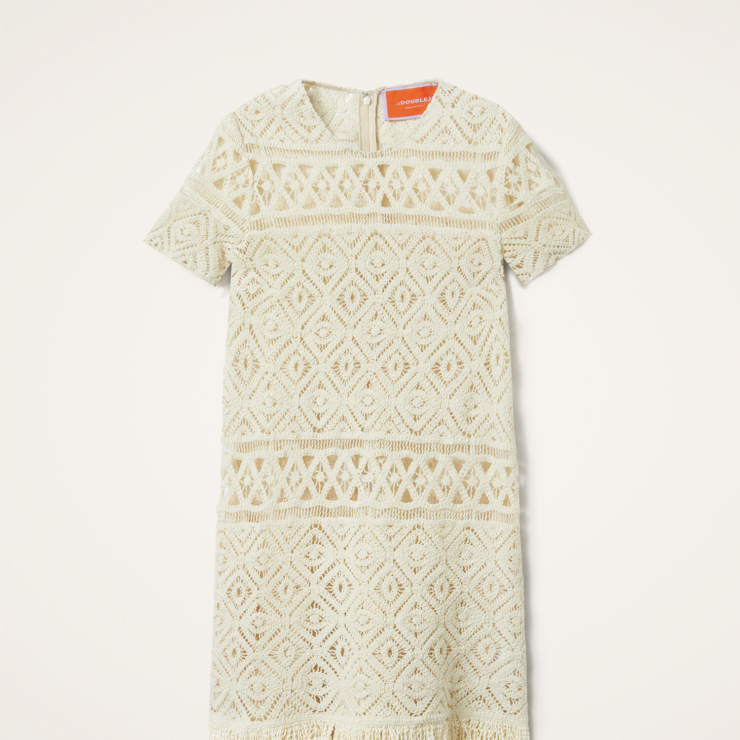 Shop La Doublej Lacey Mini Swing Dress In Plaza Cream