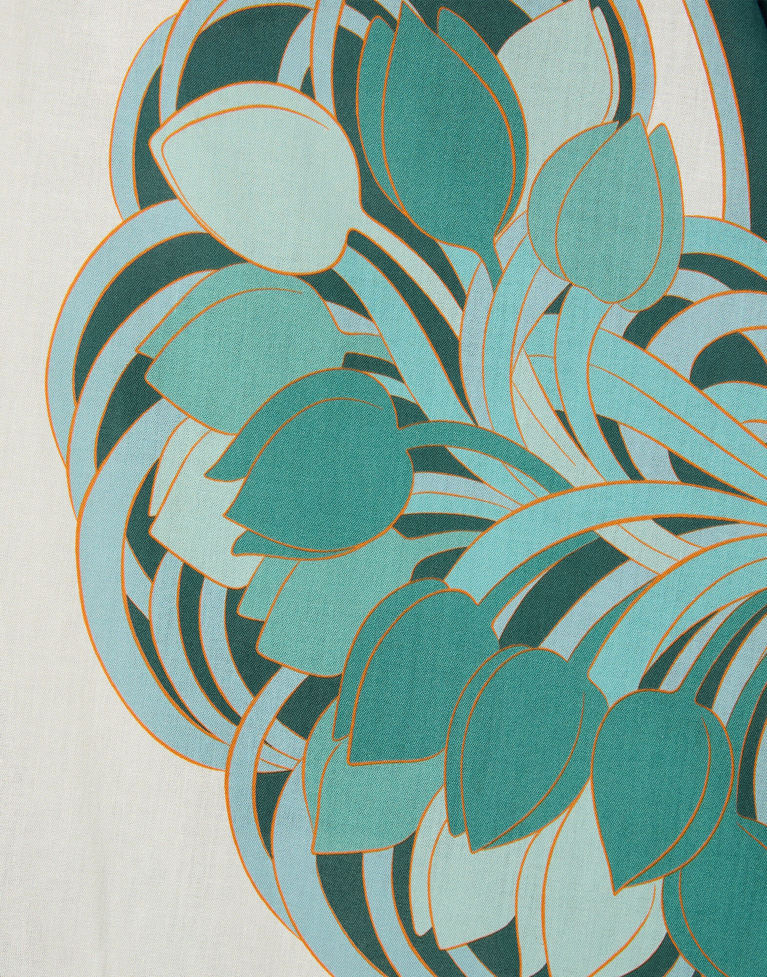 La DoubleJ Mini Foulard Shirt Blooming Tulip Plac&eacute;e Mint SHI0091COT056BTU01GR11